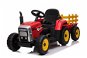 Dětský elektrický traktor Traktor Workers s vlečkou, červený - Dětský elektrický traktor