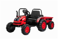 Traktor POWER s vlečkou, červený - Elektrický traktor pre deti
