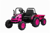 POWER Traktor pótkocsival, rózsaszín - Elektromos gyerek traktor