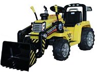 Traktor MASTER s naberačkou, žltý, pohon zadných kolies - Elektrický traktor pre deti