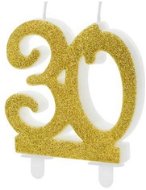 Birthday Candle 30, Gold - 7.5cm - Candle