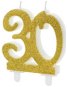 Birthday Candle 30, Gold - 7.5cm - Candle