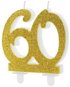 Birthday Candle 60, Gold - 7.5cm - Candle