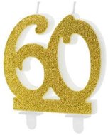 Narodeninová sviečka 60, zlatá – 7,5 cm - Sviečka