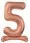 Foil Balloon Numbers Pink Gold/Rose Gold on a Base, 74cm - 5 - Balloons