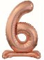 Foil Balloon Numbers Pink Gold/Rose Gold on a Base, 74cm - 6 - Balloons