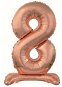 Foil Balloon Numbers Pink Gold/Rose Gold on a Base, 74cm - 8 - Balloons
