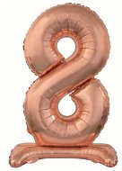 Foil Balloon Numbers Pink Gold/Rose Gold on a Base, 74cm - 8 - Balloons