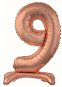 Foil Balloon Numbers Pink Gold/Rose Gold on a Base, 74cm - 9 - Balloons