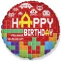 Balónik fóliový happy birthday – narodeniny – minecraft – 45 cm - Balóny