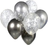 Sada latexových balónikov – chrómované strieborné 7 ks, 30 cm - Balóny