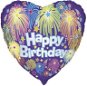 Balón fóliový Happy Birthday – Narodeniny – ohňostroj – 45 cm - Balóny