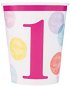 Paper cups 1. Birthday pink with polka dots 270 ml, 8 pcs - Drinking Cup