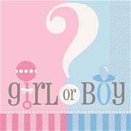 Obrúsky gender reveal „girl or boy“ – „dievča alebo chlapec“ – 16 ks – 33 × 33 cm - Papierové obrúsky