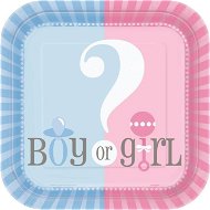 Gender reveal "girl or boy" plates 17cm, 8pcs - Plate