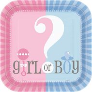 Gender reveal "girl or boy" plates 22cm, 8pcs - Plate