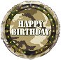 Foil Balloon Happy Birthday -  Camouflage - Army - Soldier - 45cm - Balloons