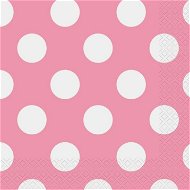 Obrúsky – bodka – ružové 16 ks - Papierové obrúsky