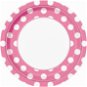 Pink dot plates - 22 cm - 8 pcs - Plate