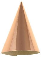 Papierové klobúčiky metalické ružovo-zlaté – rosegold – 6 ks – 16 cm - Párty čiapka