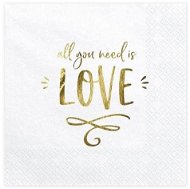 Obrúsky – love – biele – svadba – 33 × 33 cm – 20 ks - Papierové obrúsky