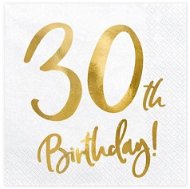 Ubrousky 30 let - narozeniny - bílé - 33 x 33 cm, 20 ks - Papírové ubrousky