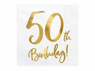 Ubrousky 50 let - narozeniny - bílé - 33 x 33 cm, 20 ks - Papírové ubrousky