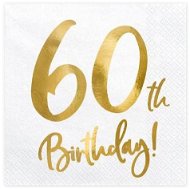 Obrúsky 60 rokov – narodeniny – biele – 33 × 33 cm, 20 ks - Papierové obrúsky