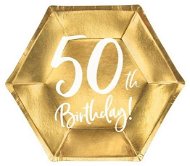 Paper Plates 50 years - Gold - 20cm, 6 pcs - Plate