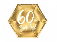 Paper Plates 60 years - Gold - 20cm, 6 pcs - Plate