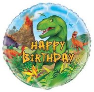 Balón fóliový Narodeniny – Happy birthday – dinosaurus – 45 cm - Balóny