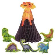 Papírová dekorace sopka + dinosauři / dinosaurus - Párty doplnky