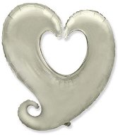 Foil Balloon Heart Twisted - Silver 90cm - Balloons