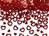 Metallic Confetti Hearts on the Table, Red 15g - Wedding / Valentine - Confetti