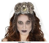 Headband - Veil of Grey Roses - Halloween - Costume Accessory
