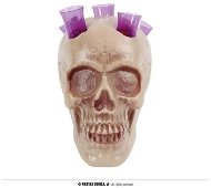 Dekorácia plastová lebka s panákmi – Halloween 20 cm - Párty doplnky