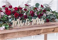 Wooden inscription “Mr &amp; Mrs“ - Mr. and Mrs. - gold, 50 x 10 cm - Party Accessories