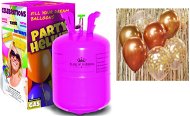 Helium for 20 balloons and a set of latex balloons - chrome pink-gold / rosegold 7 pcs, 30 cm - Helium Balloons