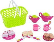 Toy Kitchen Utensils Set of Dishes in a Basket - Nádobí do dětské kuchyňky