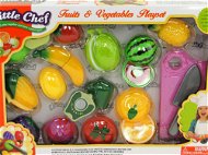 Velcro Set of Fruits and Vegetables with Accessories - Toy Kitchen Food