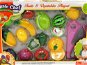 Tépőzáras gyümölcs- és zöldségkészlet kiegészítőkkel - Játék élelmiszer