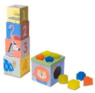 Picture Blocks Taf Toys Set of Savanna Cubes and Shapes - Obrázkové kostky