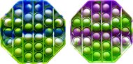 Pop it – oktagon 12,5 cm zeleno-modro-fialový - Pop It