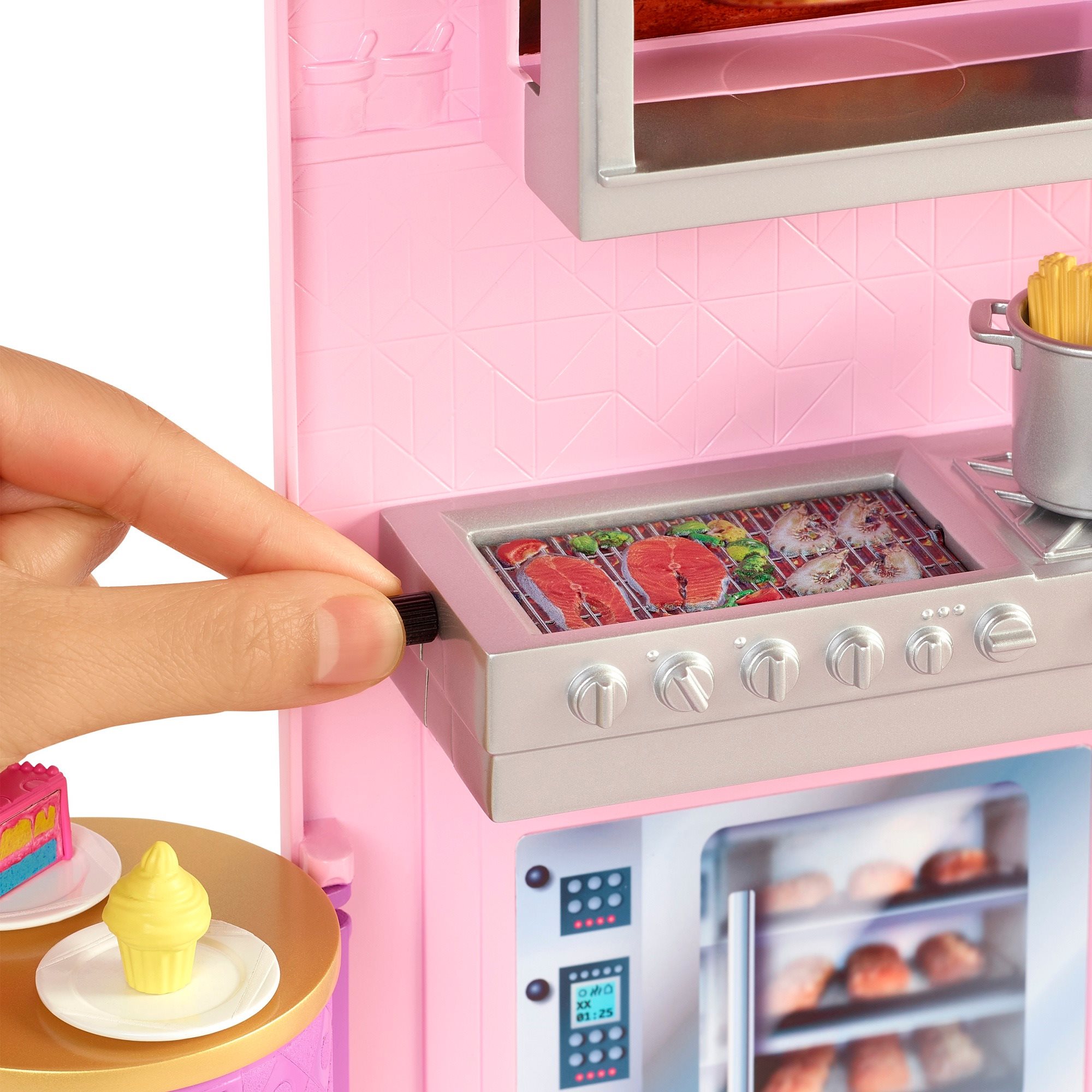 Barbie doll kitchen on sale set game