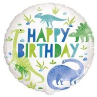 Balón fóliový dinosaurus - zeleno-modrý - happy birthday - všetko najlepšie - 45 cm - Balóny