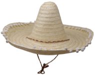 Slamený klobúk sombrero s brmbolcami – Mexiko 50 cm - Doplnok ku kostýmu