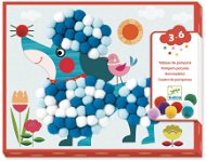 Collages with pom-poms Dog frolic - Craft for Kids