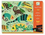 Művészeti készlet olajpasztellel Színes dzsungel - Kifestőkönyv