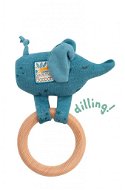 Csörgő elefánt fából készült gyűrűvel - Csörgő
