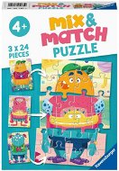 Ravensburger 051359 Mix & Match Puzzle Lustige Monster 3x24 Teile - Puzzle